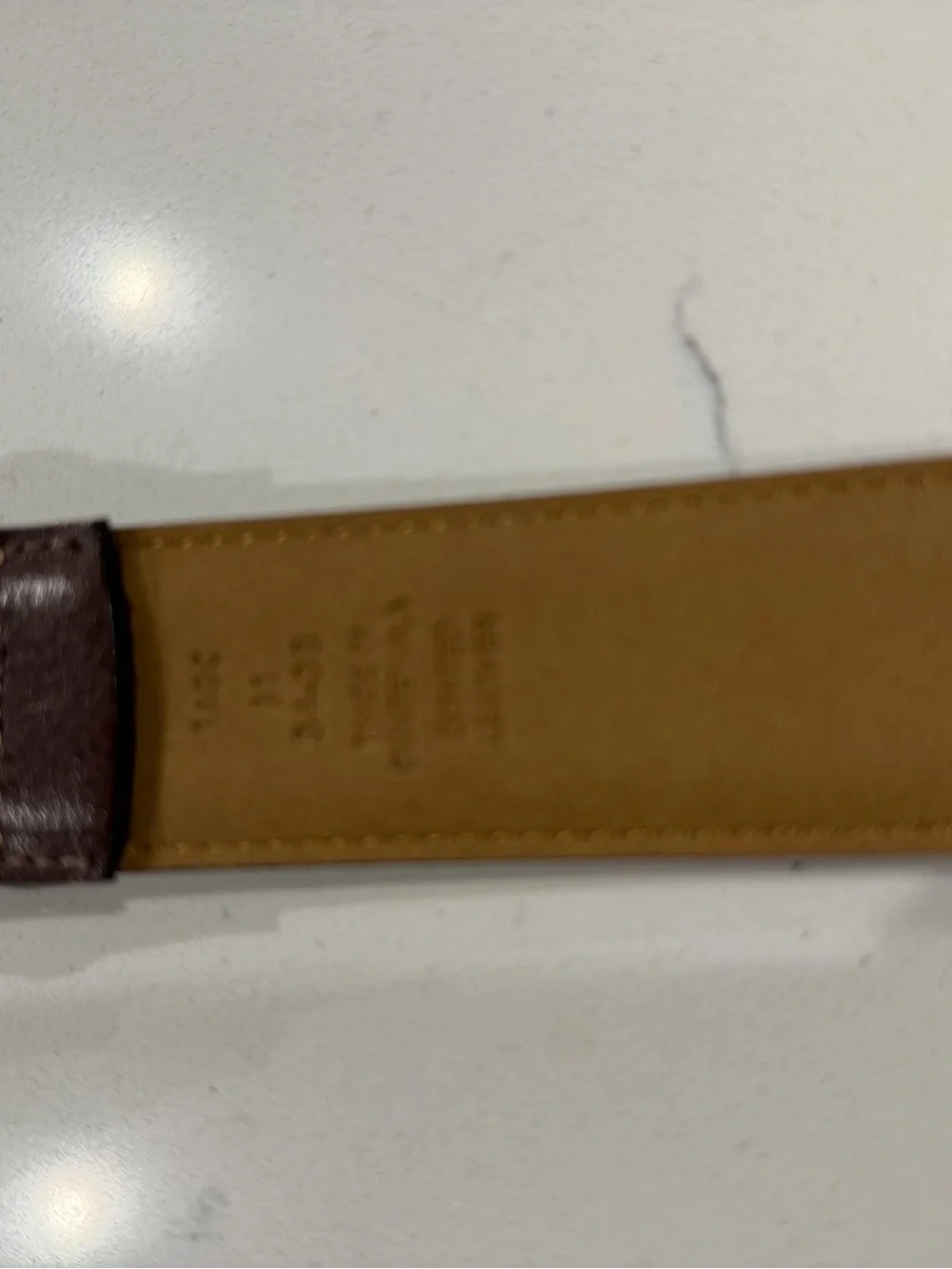 Men's Dark Brown Leather Dress Belt with Silver Buckle